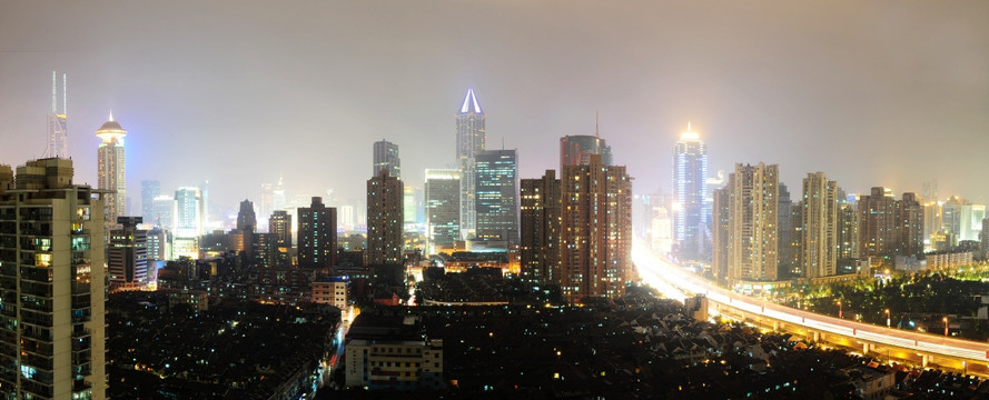 上海黄浦区夜景图
