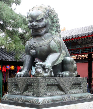 北京 颐和园 铜狮