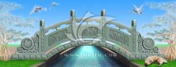 青石橋欄桿效果圖