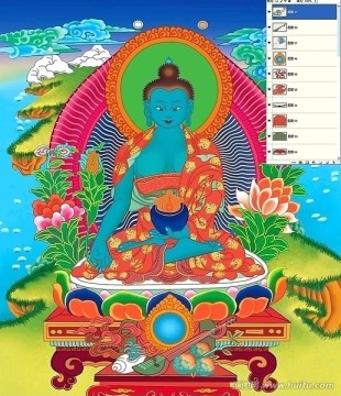 唐卡藥師佛