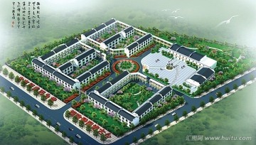 敬老院綠化 養(yǎng)老院綠化 綠化 敬老院模型