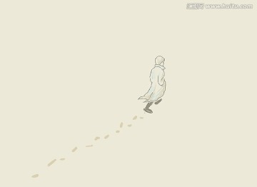 一個男人走路背影