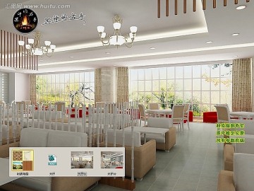 白竹节现代风格酒店大厅效果图
