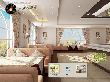 溫馨簡歐風(fēng)格自助餐西餐廳大廳散座區(qū)
