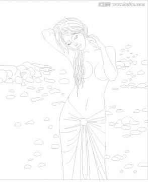 線描人體