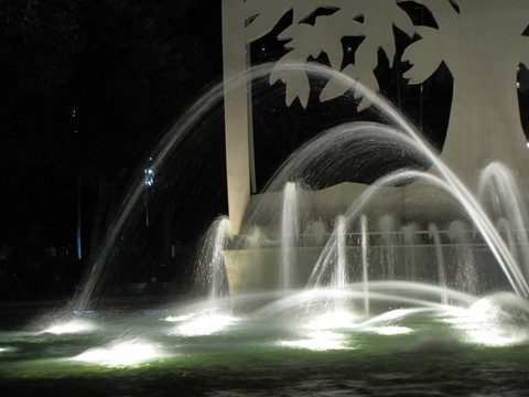 上海夜景 徐家汇公园喷泉
