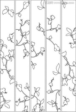 屏風(fēng)背景花條類(lèi)雕刻圖