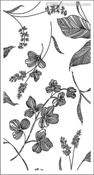 屏風(fēng)背景花條類雕刻圖