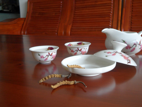 虫草 玫瑰花茶 茶具