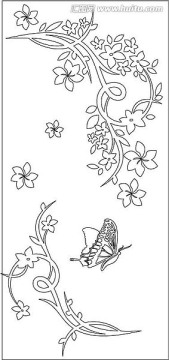 雕花隔斷 屏風(fēng)背景花條類雕刻圖