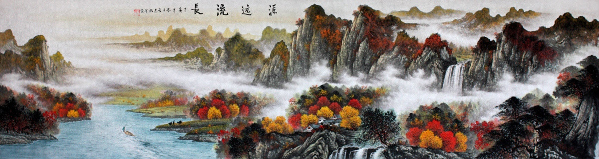 国画秋景山水画