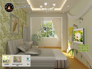 清新现代风格次卧室效果图