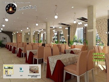 現(xiàn)代風(fēng)格酒店賓館大廳餐廳效果圖