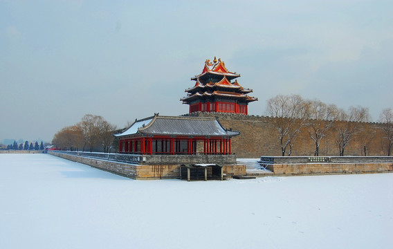 北京故宫角楼雪景