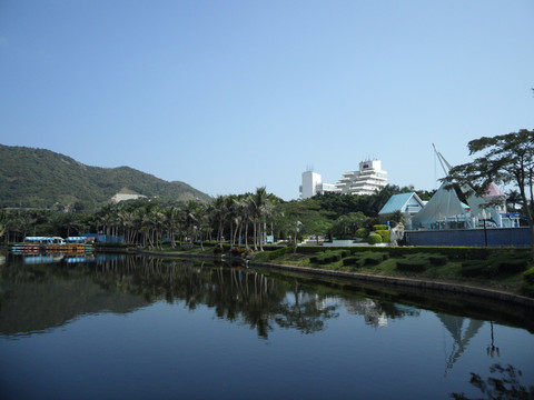 深圳海洋世界 湖畔 湖边风景