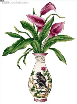 百合花花瓶（通道分层）