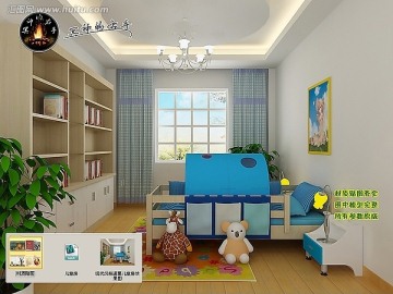 现代风格温馨儿童房效果图