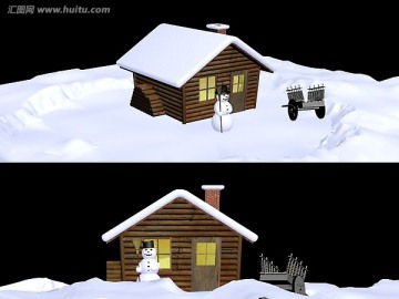 3dmax模型 雪景
