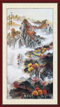 國(guó)畫(huà)秋景山水畫(huà)