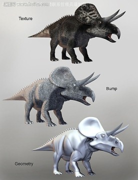 3dmax动物模型 祖尼角龙