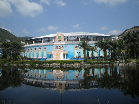 深圳海洋世界 海洋剧场 湖畔 湖边风景