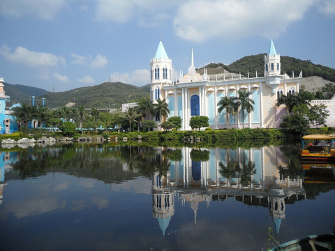 深圳海洋世界 幻游海洋馆 湖畔 湖边风景