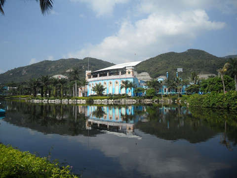 深圳海洋世界 海洋剧场 湖畔 湖边风景