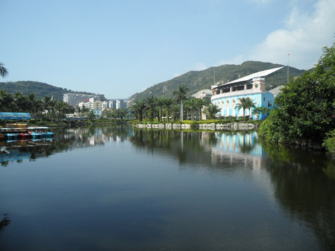 深圳海洋世界 海洋剧场 湖畔 湖边风景