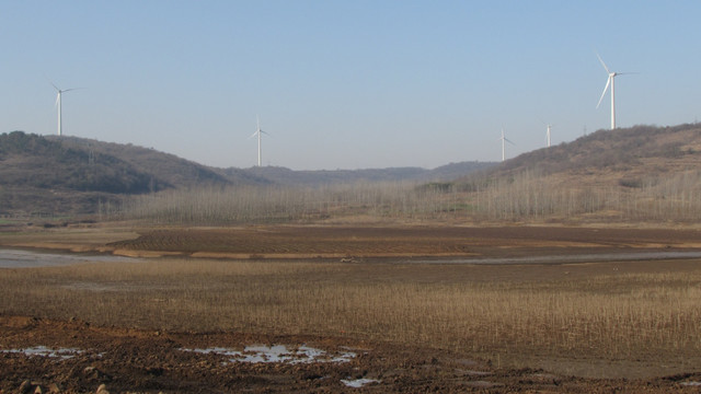 河谷 泥巴岸 风电场 安徽来安