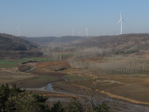 丘陵 河谷 风电场 安徽来安