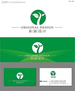 logo 标志 绿叶标志设计