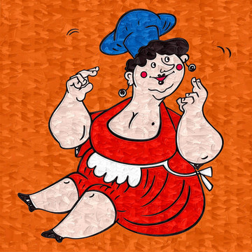油畫 女士