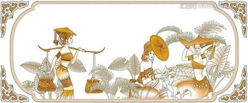 美女 瓷片腰線花片（通道分色）