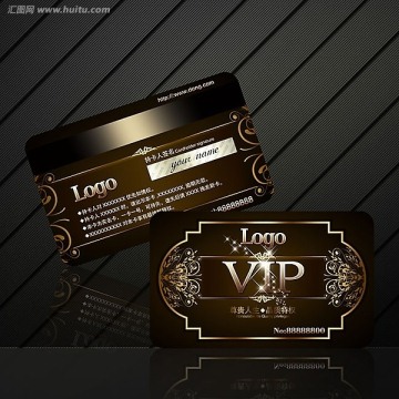 金色花紋VIP卡模板