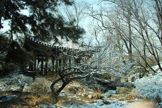 亭子雪景