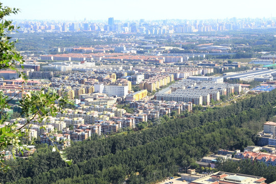 城市建筑，俯拍全景