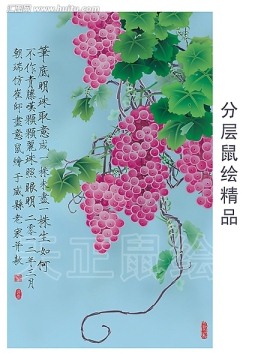 葡萄 手繪 鼠繪