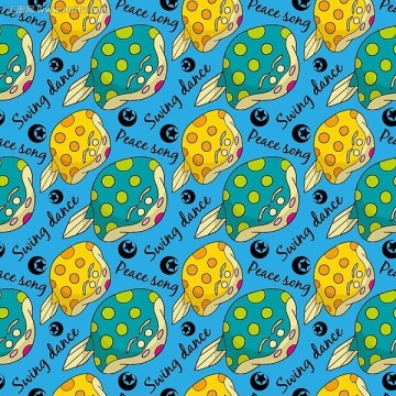 矢量海底生物圖案花紋（無縫拼接圖案）