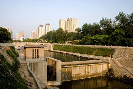 西安护城河闸门