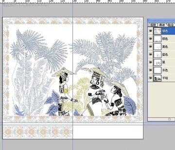 瓷片腰線花片（通道分色）