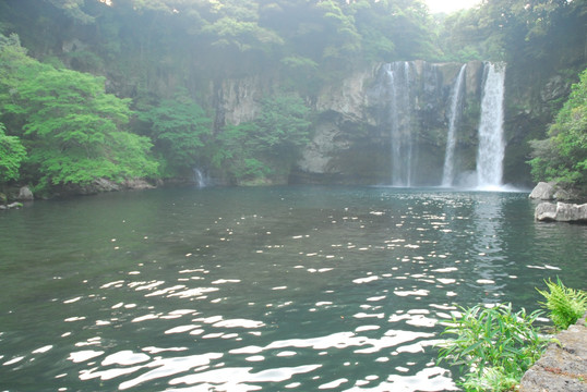 瀑布 韩国济州岛景观