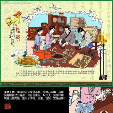 中秋節(jié) 月餅包裝 海報(bào) 掛畫 裝飾畫