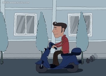 騎摩托車的人