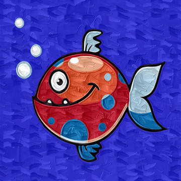 裝飾畫 無框畫 油畫 魚