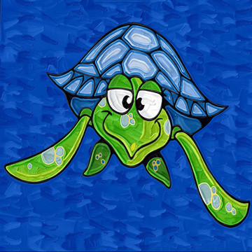 裝飾畫 無框畫 油畫 海龜