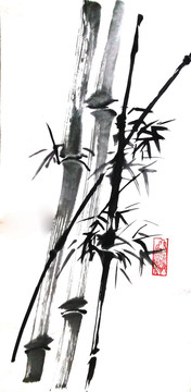 水墨竹