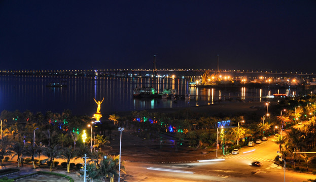 湛江海湾大桥夜景