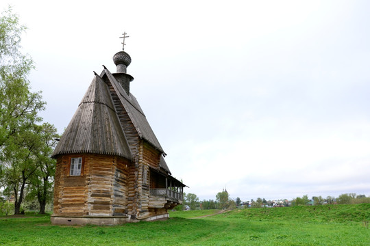 苏兹达尔Glotovo村的尼古拉木质教堂