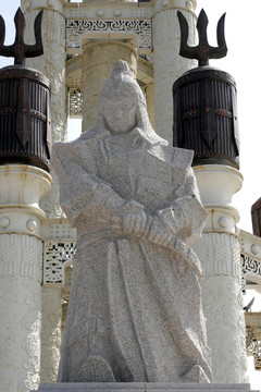 成吉思汗开国功臣察合台的雕像