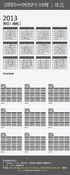 2013 2022年歷